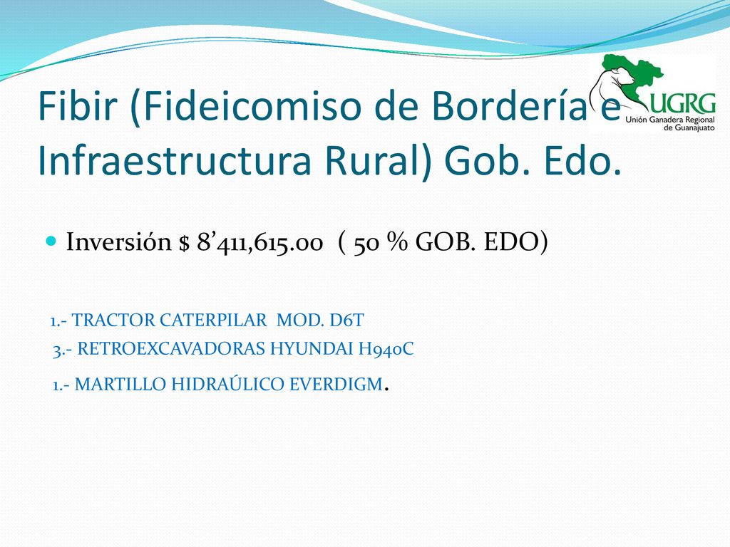 Fibir (Fideicomiso de Bordería e Infraestructura Rural) Gob. Edo.
