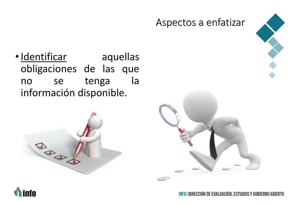 Aspectos a enfatizar Identificar aquellas obligaciones de las que no se tenga la información disponible.