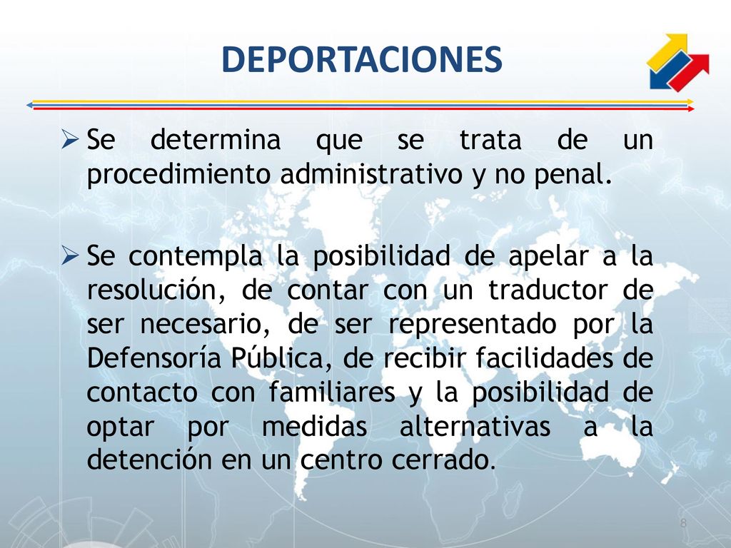 DEPORTACIONES Se determina que se trata de un procedimiento administrativo y no penal.
