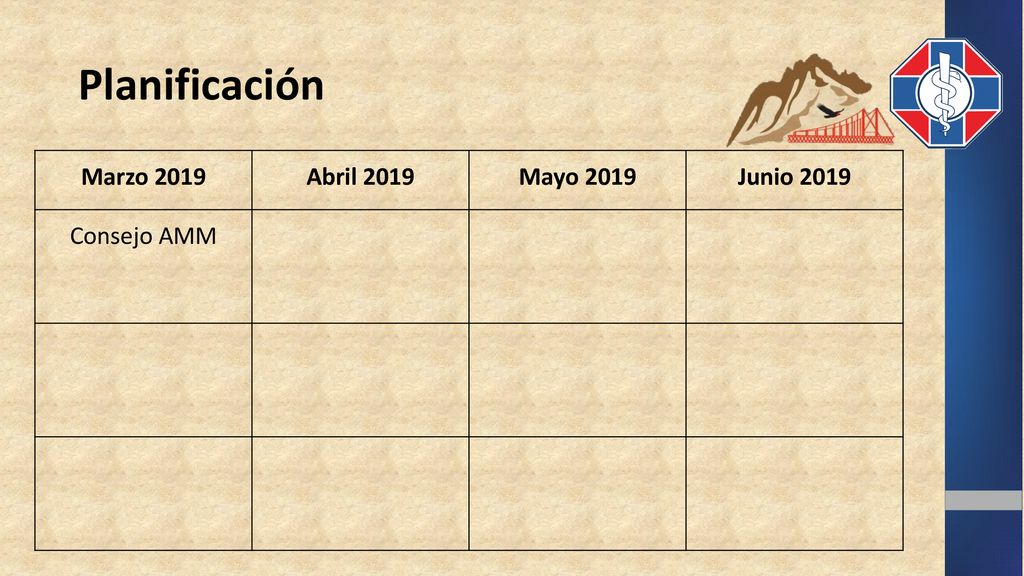 Planificación Marzo 2019 Abril 2019 Mayo 2019 Junio 2019 Consejo AMM