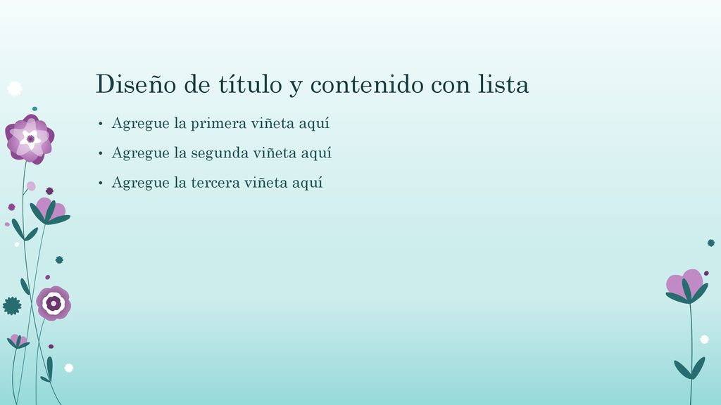 Diseño de título y contenido con lista