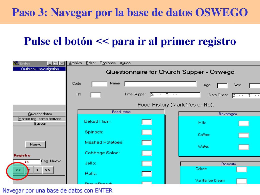 Paso 3: Navegar por la base de datos OSWEGO