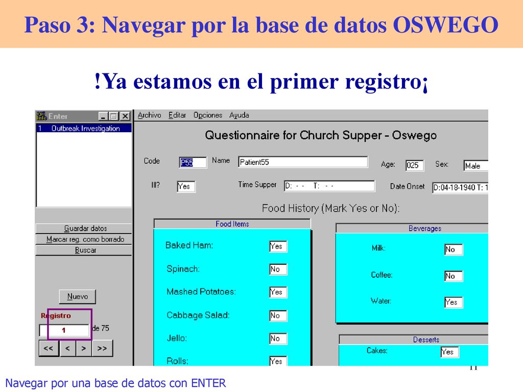 Paso 3: Navegar por la base de datos OSWEGO