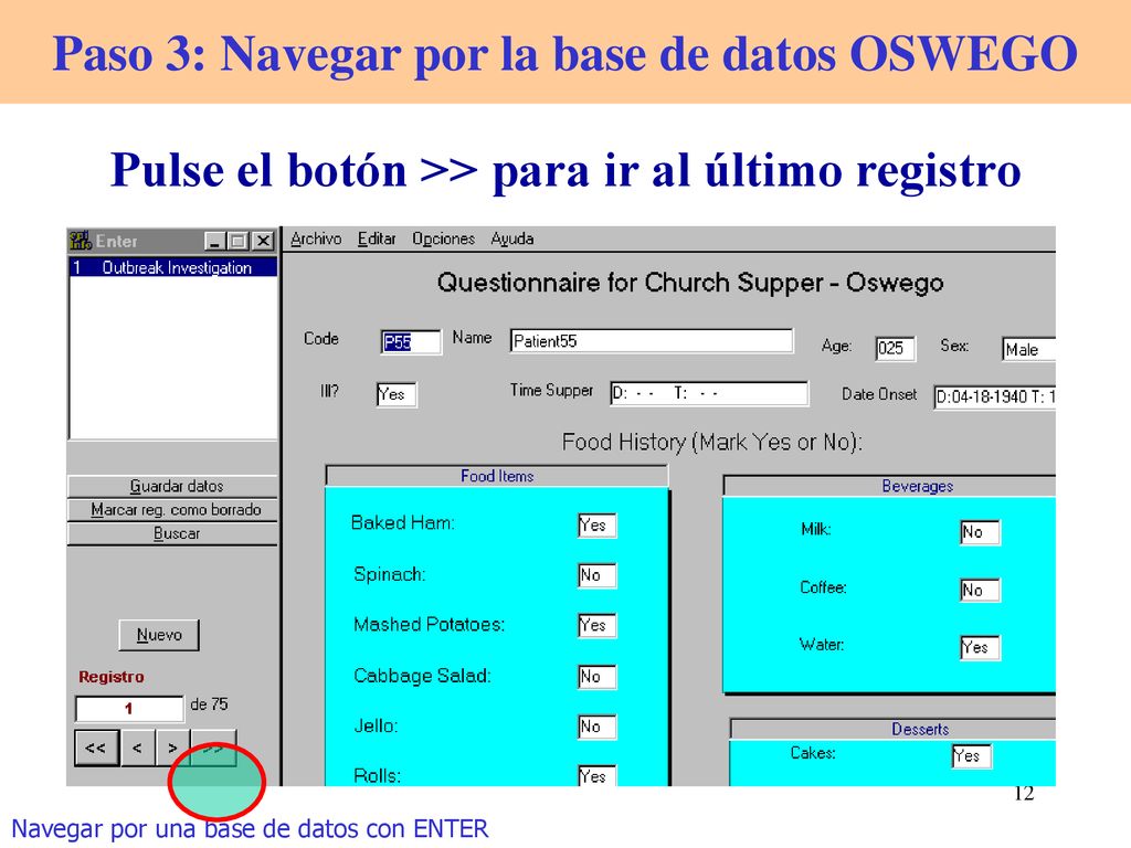 Paso 3: Navegar por la base de datos OSWEGO