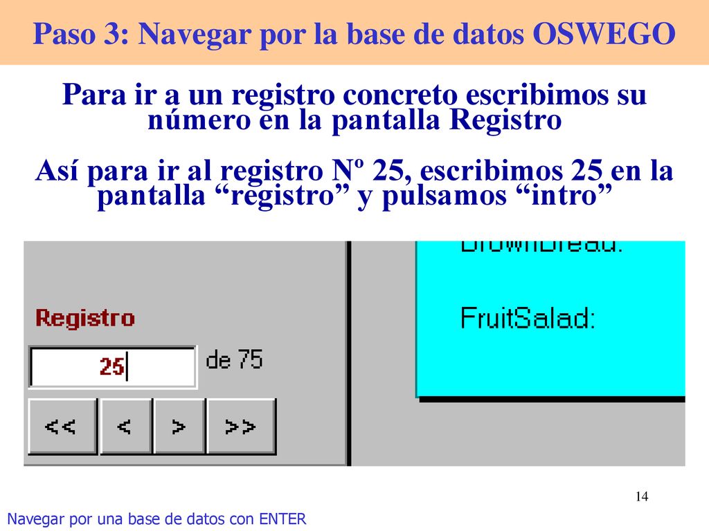 Paso 3: Navegar por la base de datos OSWEGO