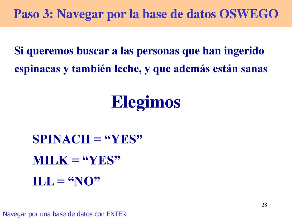 Paso 3: Navegar por la base de datos OSWEGO