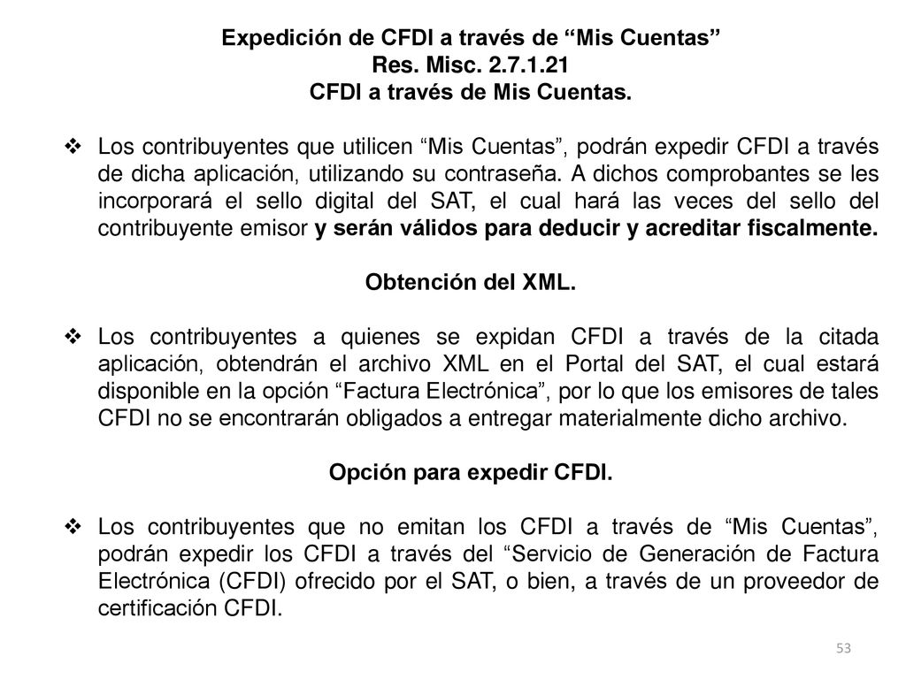 Expedición de CFDI a través de Mis Cuentas Res. Misc