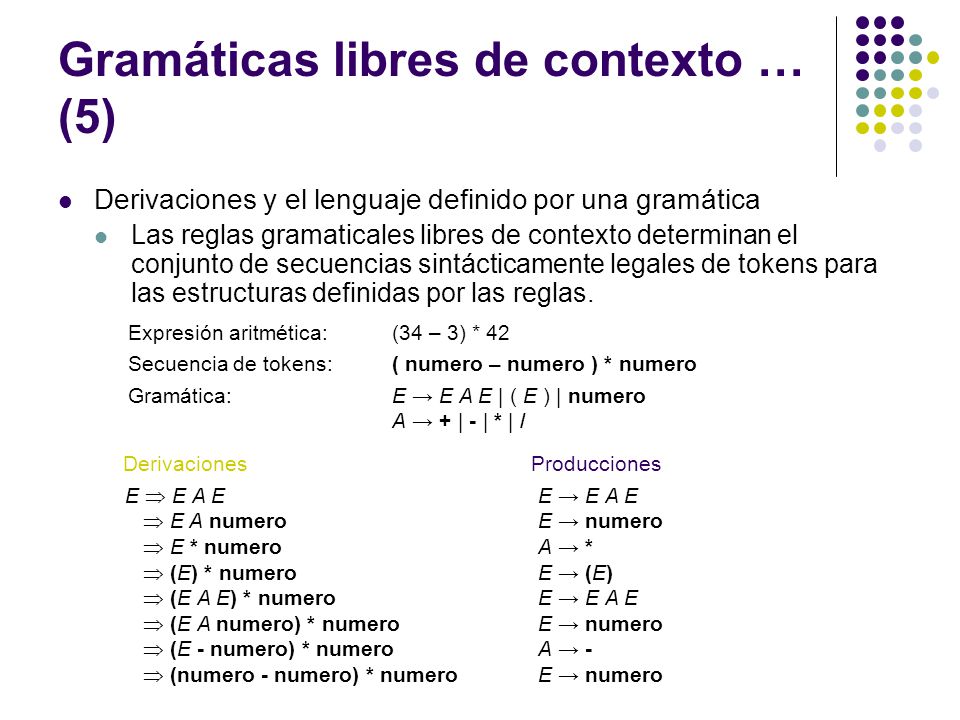 Gramáticas libres de contexto … (5)