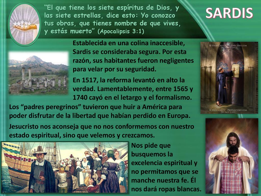 El que tiene los siete espíritus de Dios, y las siete estrellas, dice esto: Yo conozco tus obras, que tienes nombre de que vives, y estás muerto (Apocalipsis 3:1)