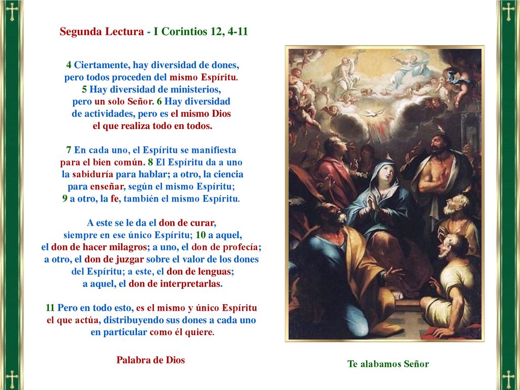 Segunda Lectura - I Corintios 12, 4-11