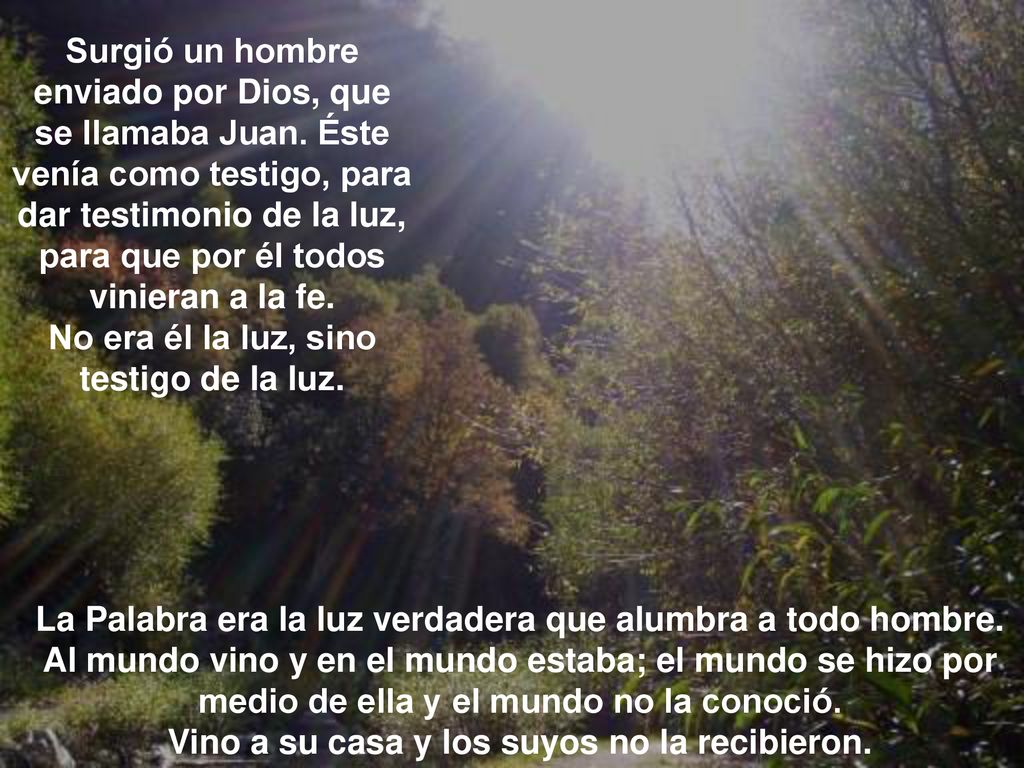 No era él la luz, sino testigo de la luz.