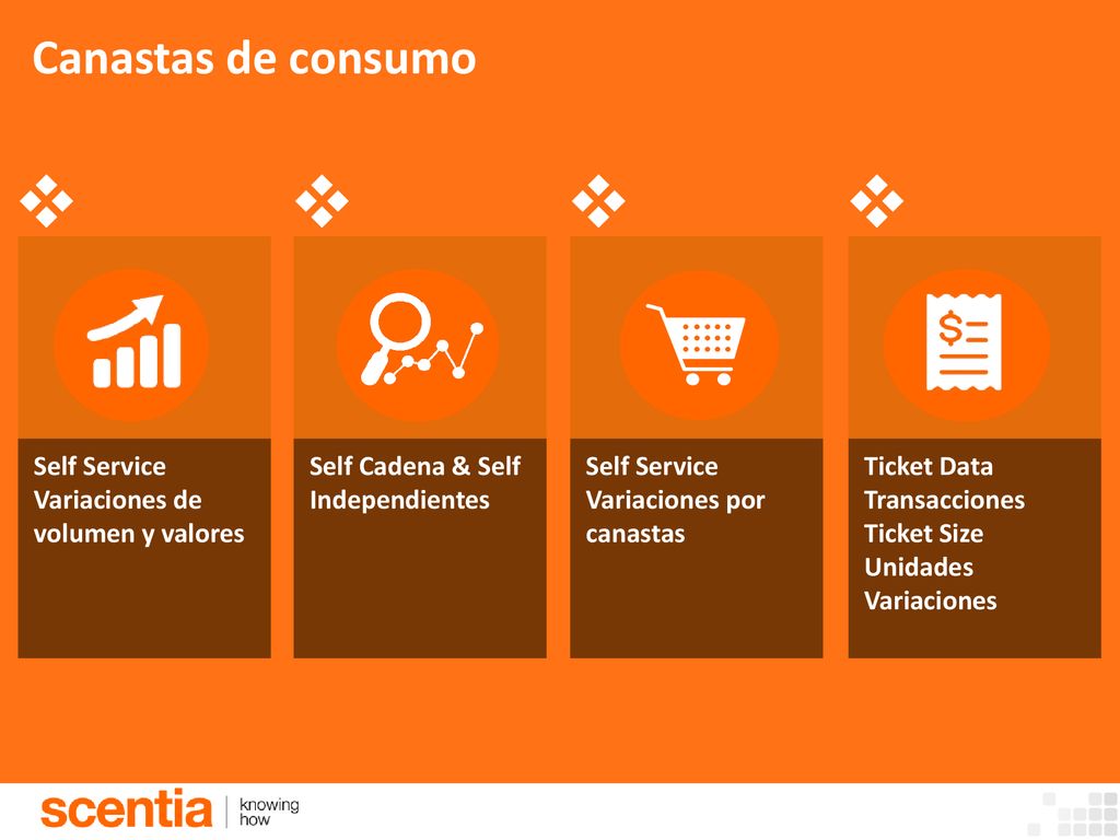 Canastas de consumo Self Service Variaciones de volumen y valores