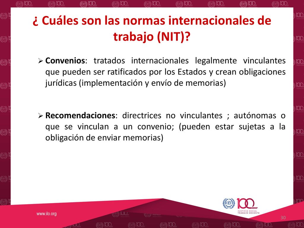 ¿ Cuáles son las normas internacionales de trabajo (NIT)