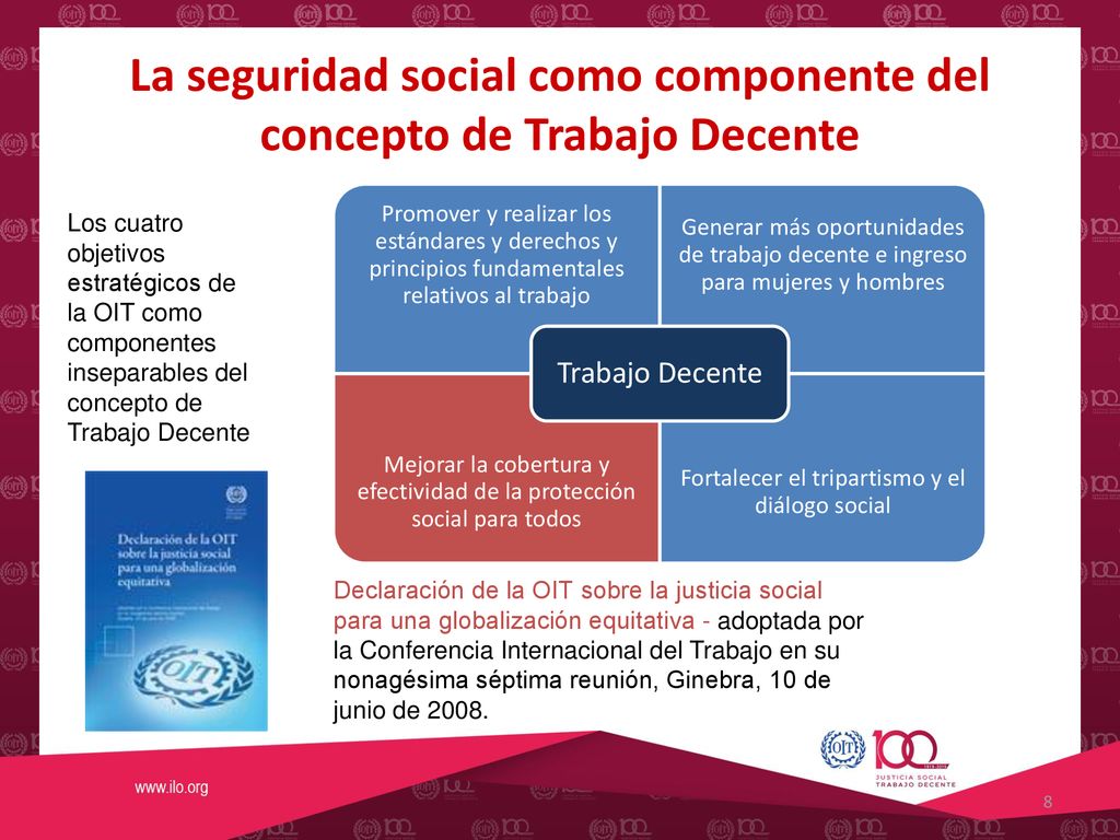 La seguridad social como componente del concepto de Trabajo Decente