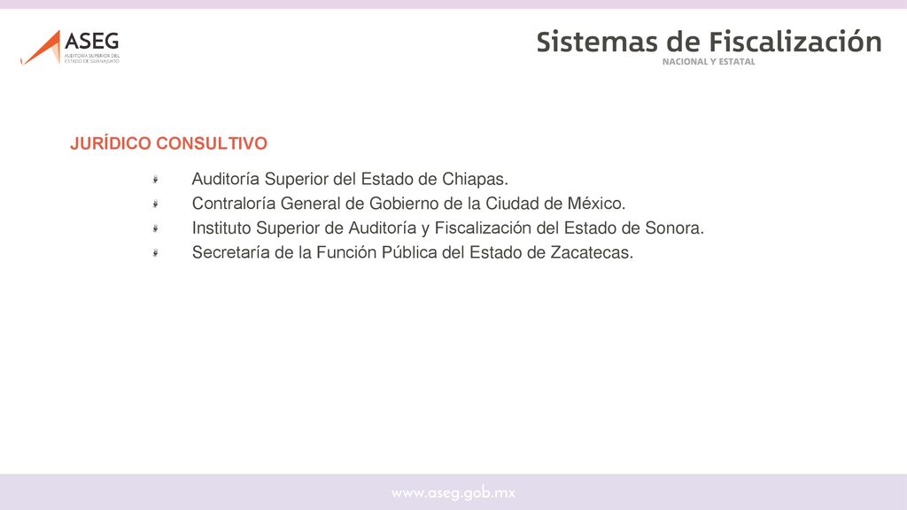 JURÍDICO CONSULTIVO Auditoría Superior del Estado de Chiapas. Contraloría General de Gobierno de la Ciudad de México.