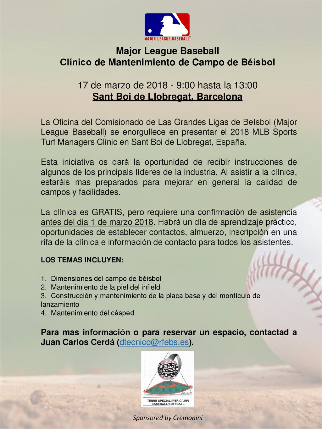 Major League Baseball Clínico de Mantenimiento de Campo de Béisbol
