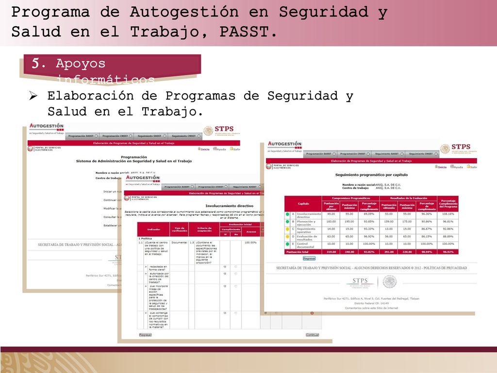 Programa de Autogestión en Seguridad y Salud en el Trabajo, PASST.