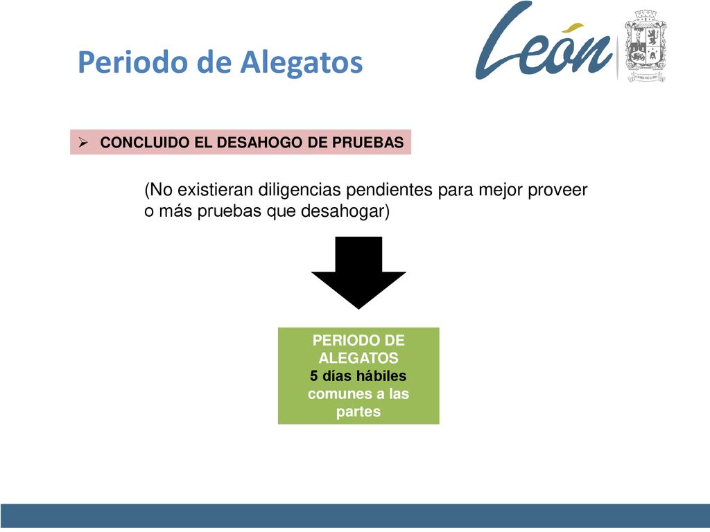 CONCLUIDO EL DESAHOGO DE PRUEBAS 5 días hábiles comunes a las partes