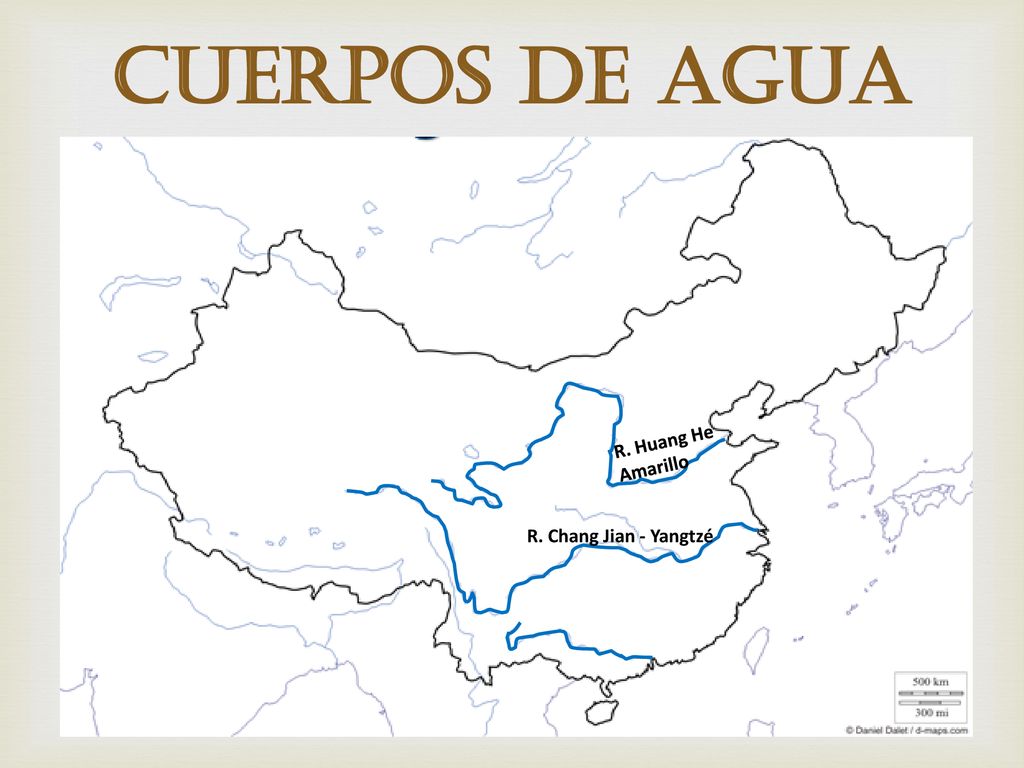 cuerpos de agua R. Huang He Amarillo R. Chang Jian - Yangtzé