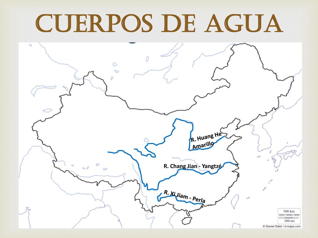 cuerpos de agua R. Huang He Amarillo R. Chang Jian - Yangtzé