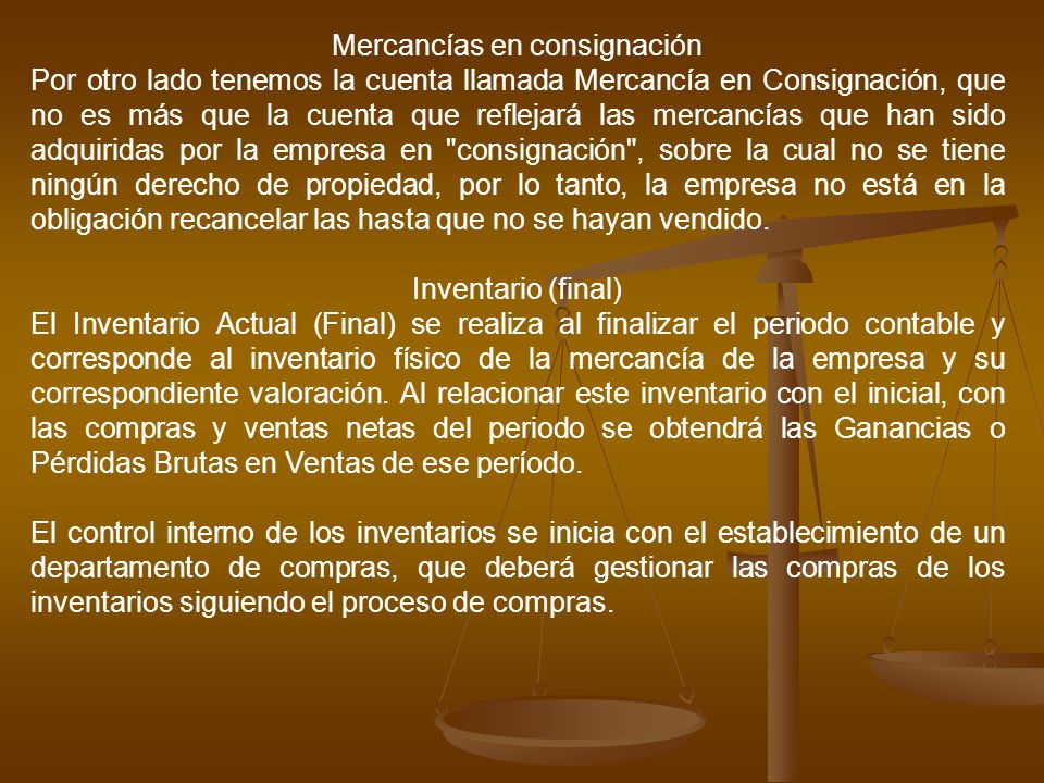 Mercancías en consignación