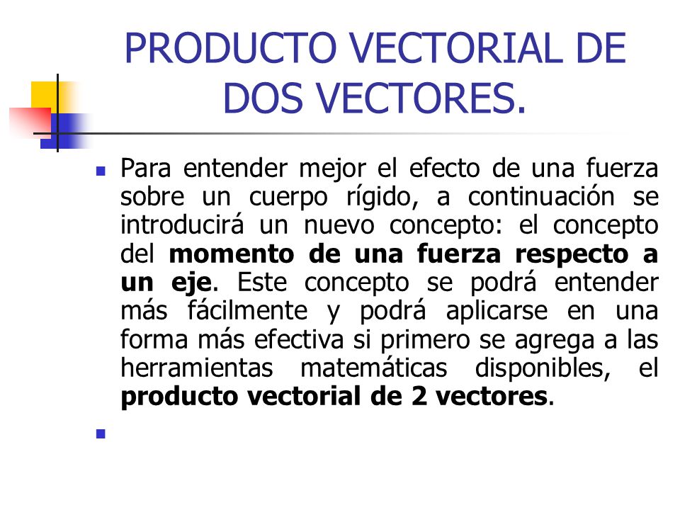 PRODUCTO VECTORIAL DE DOS VECTORES.