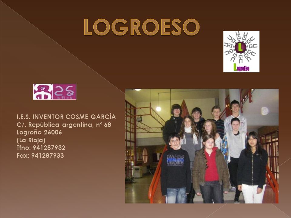 LOGROESO I.E.S. INVENTOR COSME GARCÍA C/. República argentina, nº 68