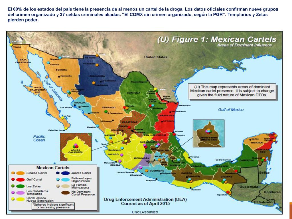 El 60% de los estados del país tiene la presencia de al menos un cartel de la droga.