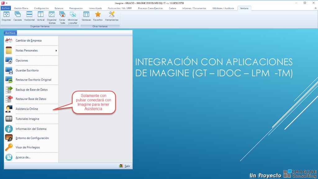 Integración con aplicaciones de Imagine (GT – iDOC – LPM -TM)
