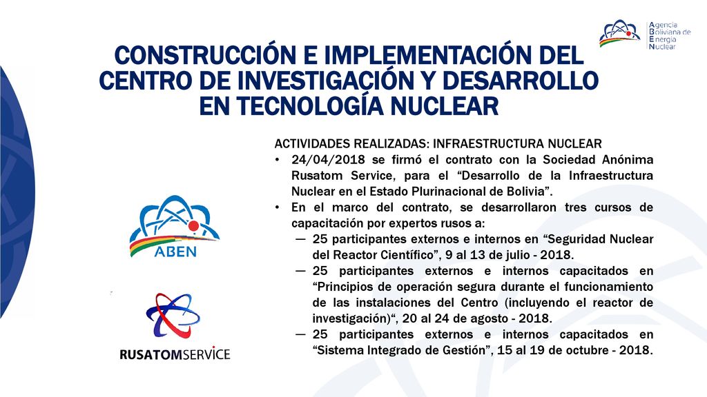 CONSTRUCCIÓN E IMPLEMENTACIÓN DEL CENTRO DE INVESTIGACIÓN Y DESARROLLO EN TECNOLOGÍA NUCLEAR