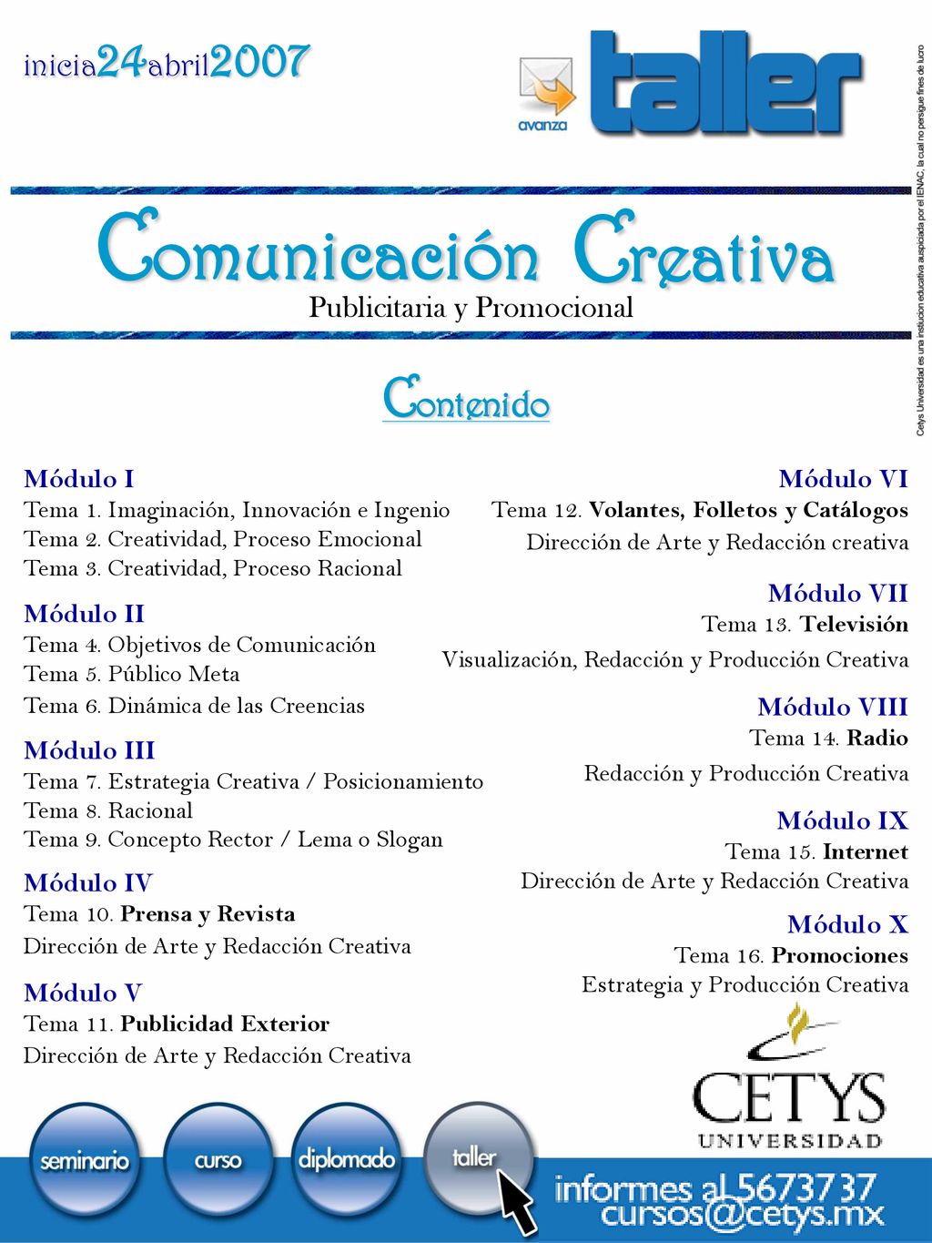 Contenido Módulo I Módulo VI Módulo VII Módulo II Módulo VIII