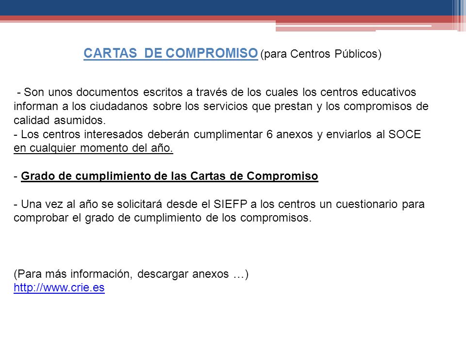 CARTAS DE COMPROMISO (para Centros Públicos)