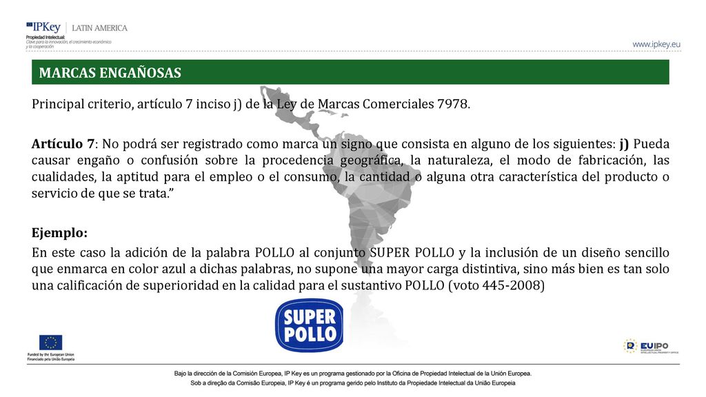 MARCAS ENGAÑOSAS Principal criterio, artículo 7 inciso j) de la Ley de Marcas Comerciales