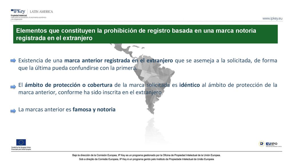 Elementos que constituyen la prohibición de registro basada en una marca notoria registrada en el extranjero