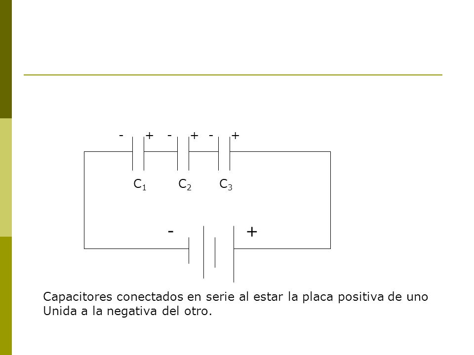 C1. C2. C Capacitores conectados en serie al estar la placa positiva de uno.