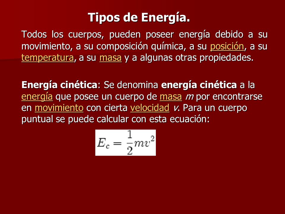 Tipos de Energía.