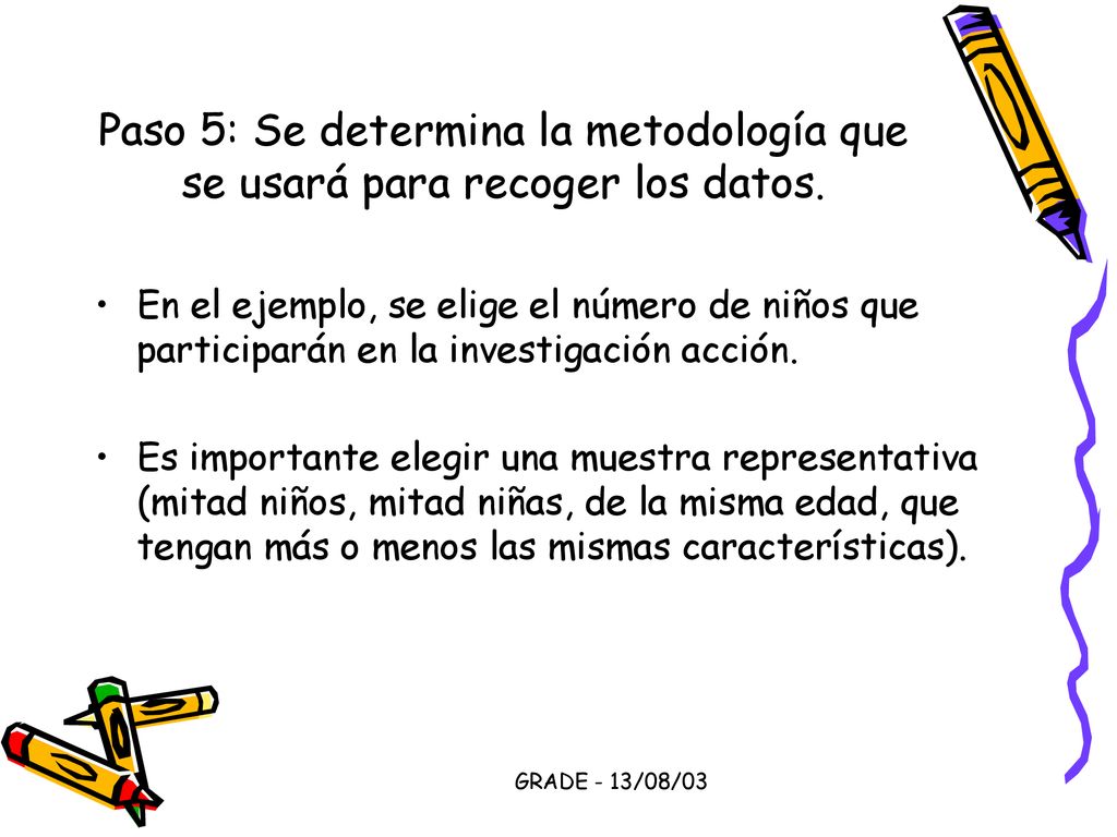 Paso 5: Se determina la metodología que se usará para recoger los datos.