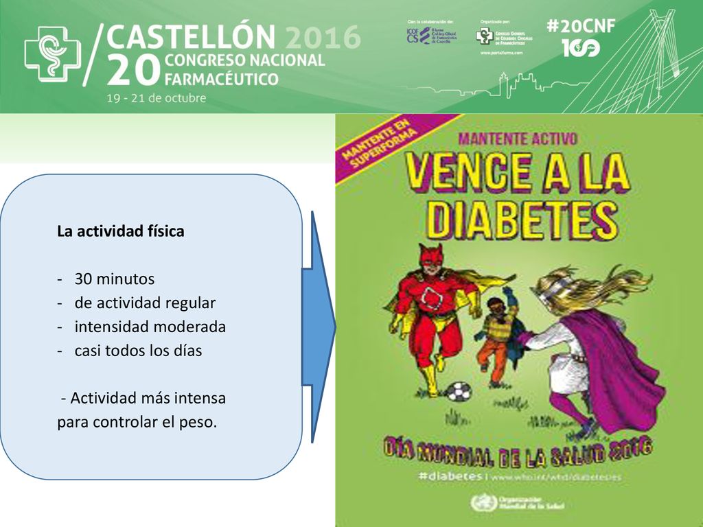 La actividad física 30 minutos. de actividad regular. intensidad moderada. casi todos los días. - Actividad más intensa.