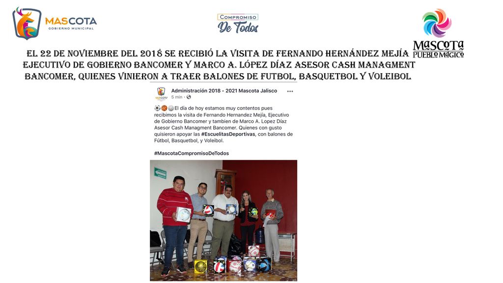 EL 22 DE NOVIEMBRE DEL 2018 SE RECIBIÓ LA VISITA DE FERNANDO HERNÁNDEZ MEJÍA