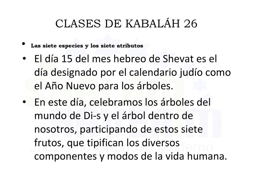 CLASES DE KABALÁH 26 Las siete especies y los siete atributos.