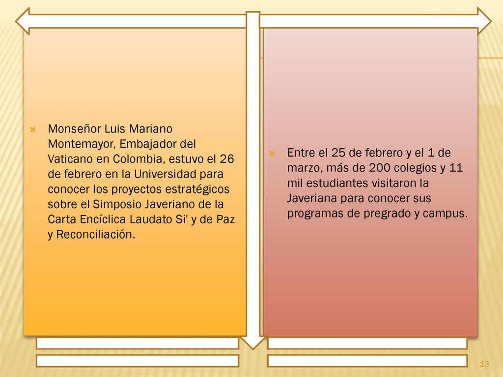 Monseñor Luis Mariano Montemayor, Embajador del Vaticano en Colombia, estuvo el 26 de febrero en la Universidad para conocer los proyectos estratégicos sobre el Simposio Javeriano de la Carta Encíclica Laudato Si y de Paz y Reconciliación.