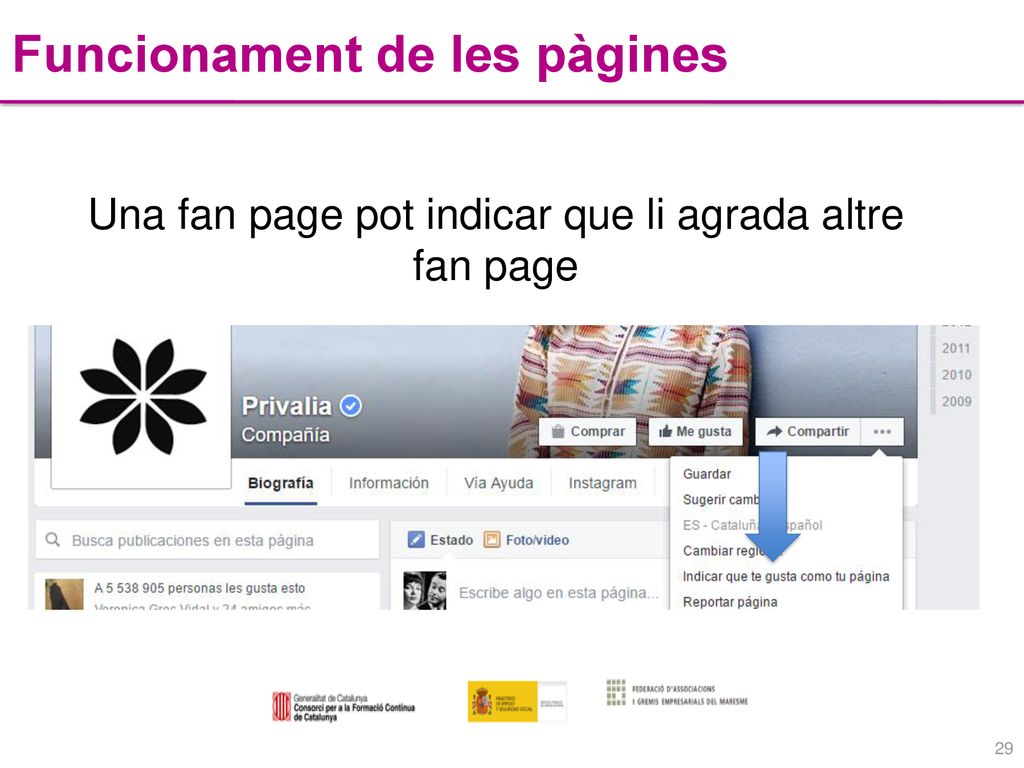 Una fan page pot indicar que li agrada altre fan page