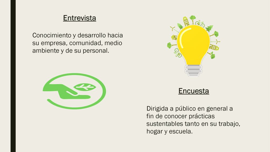 Entrevista Conocimiento y desarrollo hacia su empresa, comunidad, medio ambiente y de su personal.