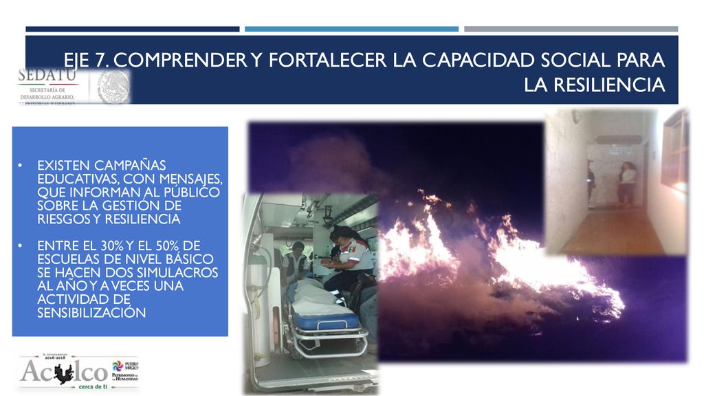 EJE 7. COMPRENDER Y FORTALECER LA CAPACIDAD SOCIAL PARA LA RESILIENCIA