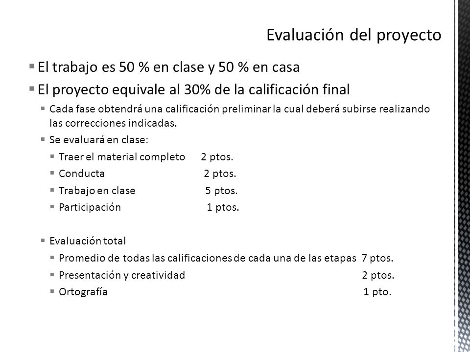 Evaluación del proyecto