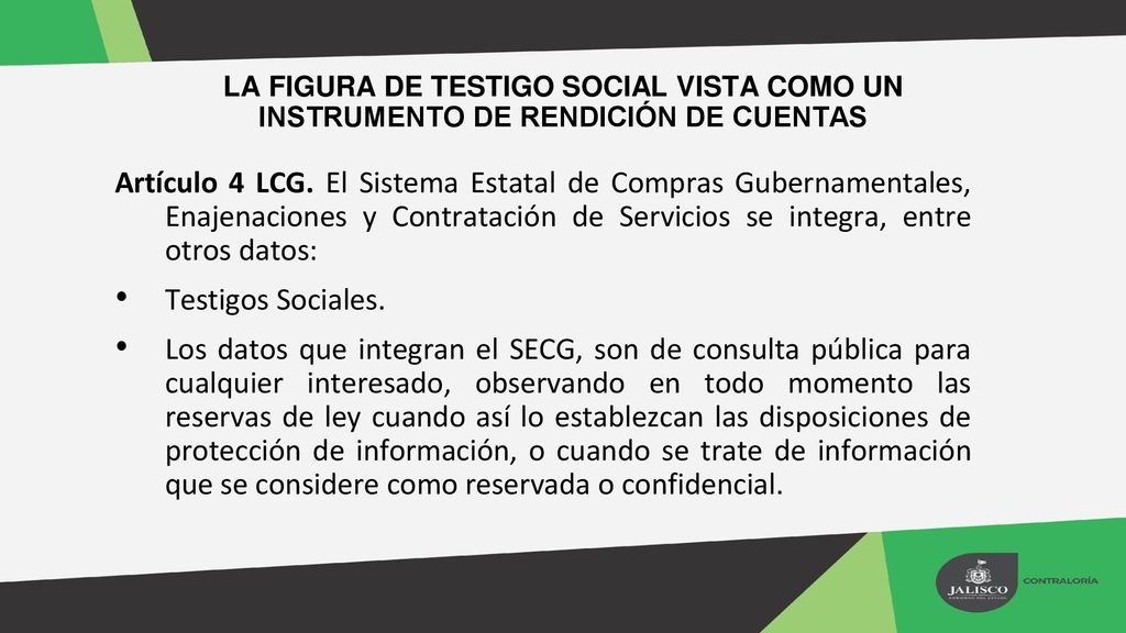 LA FIGURA DE TESTIGO SOCIAL VISTA COMO UN INSTRUMENTO DE RENDICIÓN DE CUENTAS