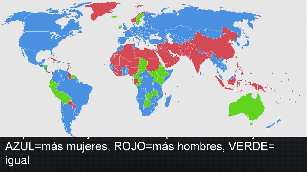 En promedio hay 101 hombres por cada 100 mujeres