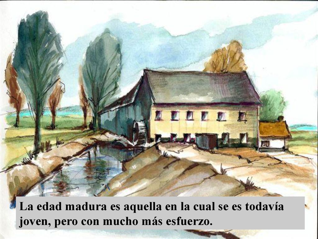 La edad madura es aquella en la cual se es todavía joven, pero con mucho más esfuerzo.