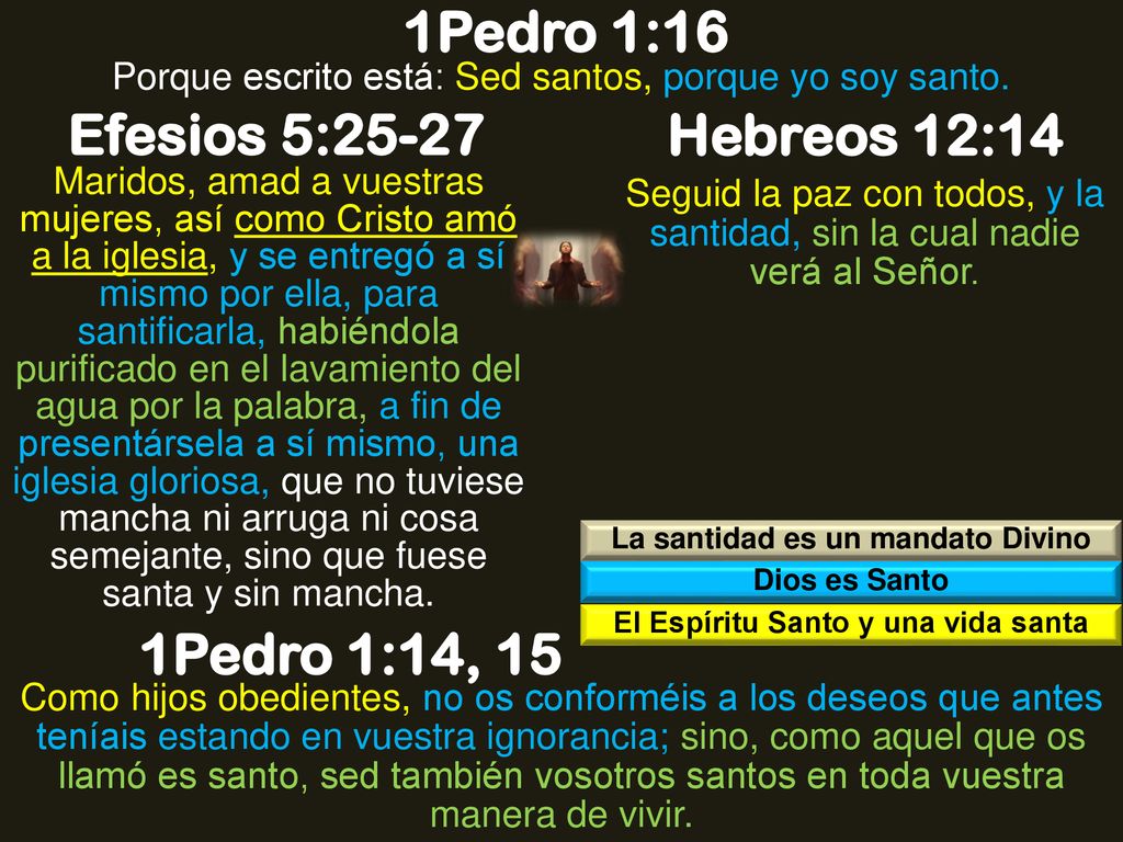 La santidad es un mandato Divino El Espíritu Santo y una vida santa