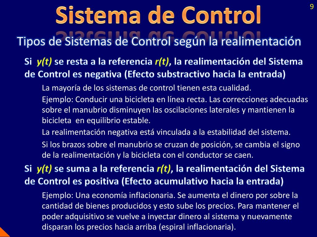 Sistema de Control 9. Tipos de Sistemas de Control según la realimentación.